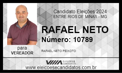 Candidato RAFAEL NETO 2024 - ENTRE RIOS DE MINAS - Eleições