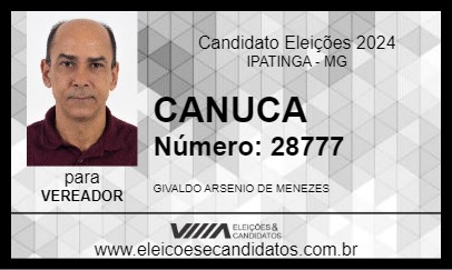 Candidato CANUCA 2024 - IPATINGA - Eleições