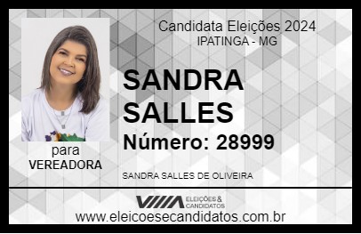 Candidato SANDRA SALLES 2024 - IPATINGA - Eleições