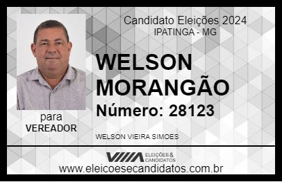 Candidato WELSON MORANGÃO 2024 - IPATINGA - Eleições