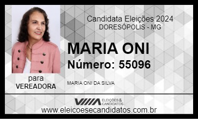 Candidato MARIA ONI 2024 - DORESÓPOLIS - Eleições