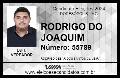 Candidato RODRIGO DO JOAQUIM 2024 - DORESÓPOLIS - Eleições