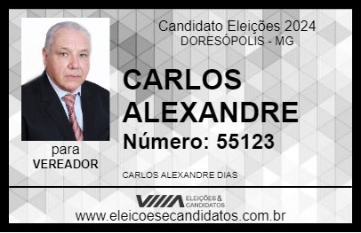 Candidato CARLOS ALEXANDRE 2024 - DORESÓPOLIS - Eleições