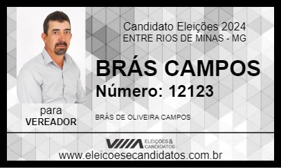 Candidato BRÁS CAMPOS 2024 - ENTRE RIOS DE MINAS - Eleições