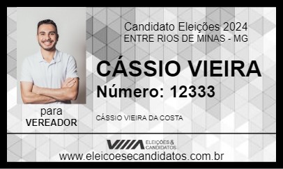 Candidato CÁSSIO VIEIRA 2024 - ENTRE RIOS DE MINAS - Eleições