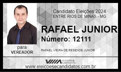 Candidato RAFAEL JUNIOR 2024 - ENTRE RIOS DE MINAS - Eleições