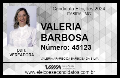 Candidato VALERIA BARBOSA 2024 - ITABIRA - Eleições