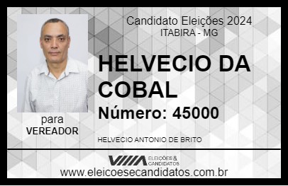 Candidato HELVECIO DA COBAL 2024 - ITABIRA - Eleições