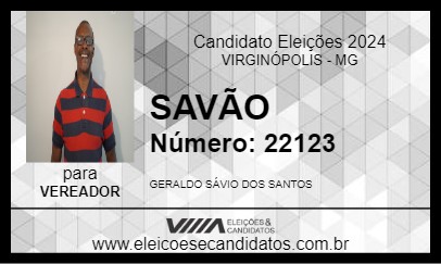 Candidato SAVÃO 2024 - VIRGINÓPOLIS - Eleições