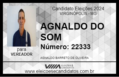 Candidato AGNALDO DO SOM 2024 - VIRGINÓPOLIS - Eleições