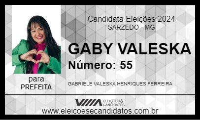 Candidato GABY VALESKA 2024 - SARZEDO - Eleições