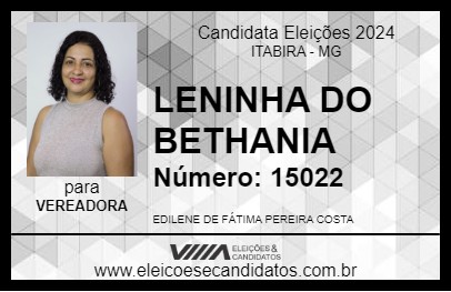 Candidato LENINHA DO BETHANIA 2024 - ITABIRA - Eleições