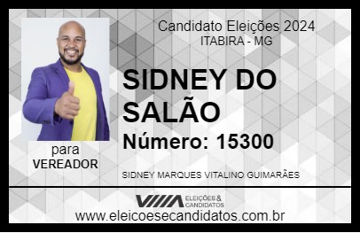 Candidato SIDNEY DO SALÃO 2024 - ITABIRA - Eleições