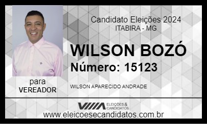 Candidato WILSON BOZÓ 2024 - ITABIRA - Eleições