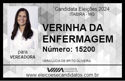 Candidato VERINHA DA ENFERMAGEM 2024 - ITABIRA - Eleições