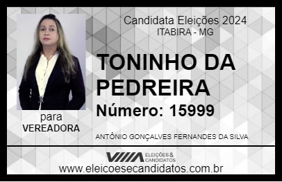 Candidato TONINHO DA PEDREIRA 2024 - ITABIRA - Eleições