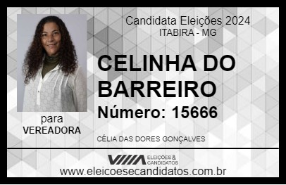 Candidato CELINHA DO BARREIRO 2024 - ITABIRA - Eleições