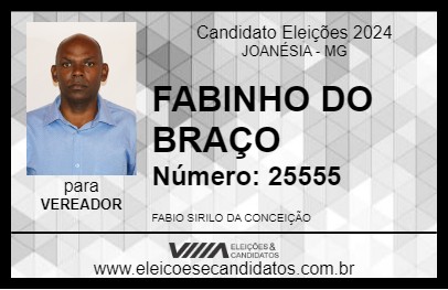 Candidato FABINHO DO BRAÇO 2024 - JOANÉSIA - Eleições