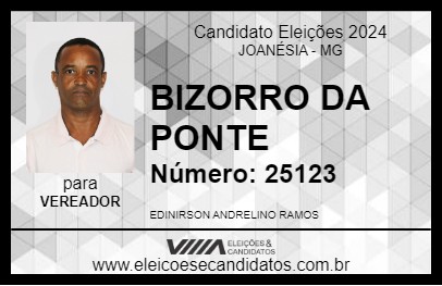 Candidato BIZORRO DA PONTE 2024 - JOANÉSIA - Eleições