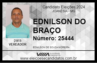 Candidato EDNILSON DO BRAÇO 2024 - JOANÉSIA - Eleições