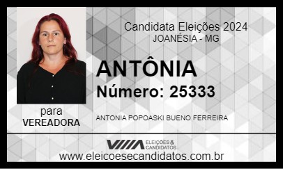 Candidato ANTÔNIA 2024 - JOANÉSIA - Eleições