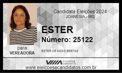 Candidato ESTER 2024 - JOANÉSIA - Eleições