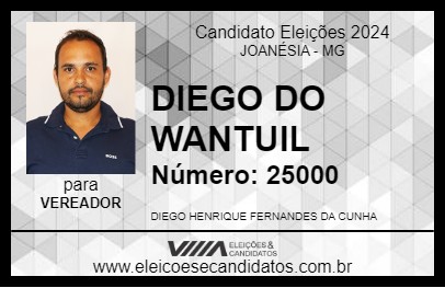 Candidato DIEGO DO WANTUIL 2024 - JOANÉSIA - Eleições