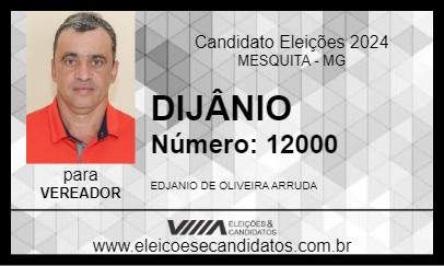 Candidato DIJÂNIO 2024 - MESQUITA - Eleições