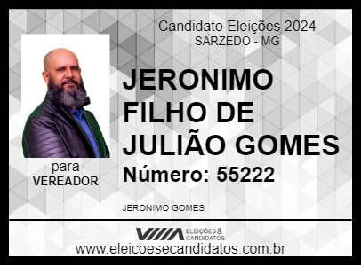 Candidato JERONIMO FILHO DE JULIÃO GOMES 2024 - SARZEDO - Eleições