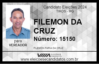 Candidato FILEMON DA CRUZ 2024 - TIROS - Eleições