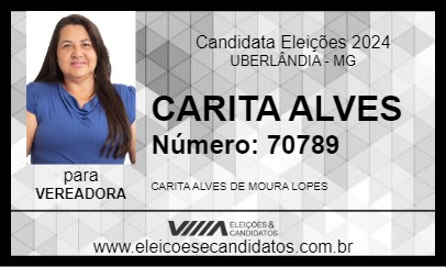 Candidato CARITA ALVES 2024 - UBERLÂNDIA - Eleições