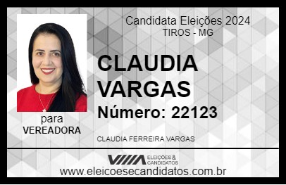 Candidato CLAUDIA VARGAS 2024 - TIROS - Eleições