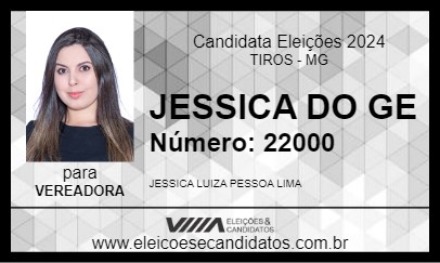 Candidato JESSICA DO GE 2024 - TIROS - Eleições