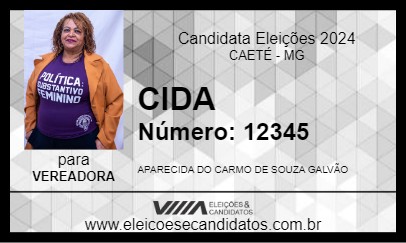 Candidato CIDA 2024 - CAETÉ - Eleições