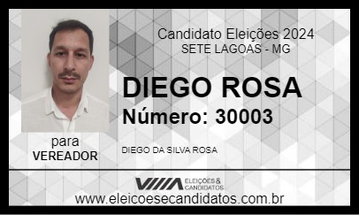 Candidato DIEGO ROSA 2024 - SETE LAGOAS - Eleições