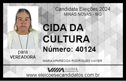 Candidato CIDA DA CULTURA 2024 - MINAS NOVAS - Eleições