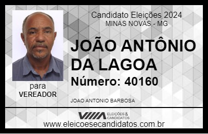 Candidato JOÃO ANTÔNIO DA LAGOA 2024 - MINAS NOVAS - Eleições