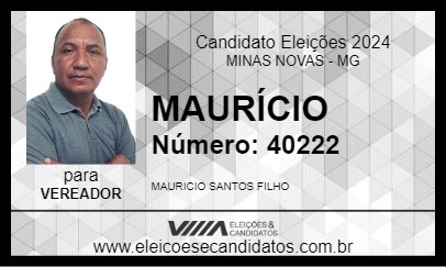 Candidato MAURÍCIO 2024 - MINAS NOVAS - Eleições