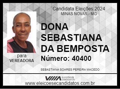 Candidato DONA SEBASTIANA DA BEMPOSTA 2024 - MINAS NOVAS - Eleições