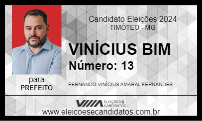 Candidato VINÍCIUS BIM 2024 - TIMÓTEO - Eleições