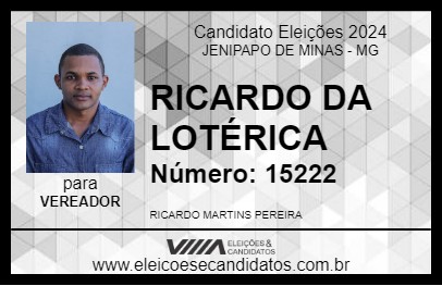 Candidato RICARDO DA LOTÉRICA 2024 - JENIPAPO DE MINAS - Eleições