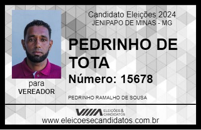 Candidato PEDRINHO DE TOTA 2024 - JENIPAPO DE MINAS - Eleições