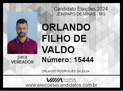 Candidato ORLANDO FILHO DE VALDO 2024 - JENIPAPO DE MINAS - Eleições