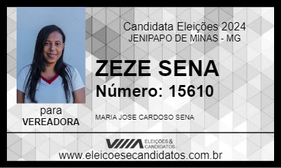 Candidato ZEZE SENA 2024 - JENIPAPO DE MINAS - Eleições