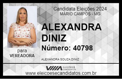 Candidato ALEXANDRA DINIZ 2024 - MÁRIO CAMPOS - Eleições