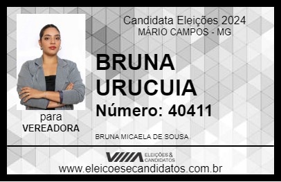 Candidato BRUNA URUCUIA 2024 - MÁRIO CAMPOS - Eleições