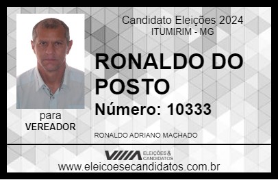 Candidato RONALDO DO POSTO 2024 - ITUMIRIM - Eleições