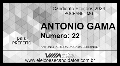 Candidato ANTONIO GAMA 2024 - POCRANE - Eleições