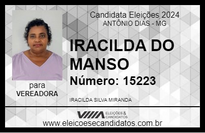 Candidato IRACILDA DO MANSO 2024 - ANTÔNIO DIAS - Eleições