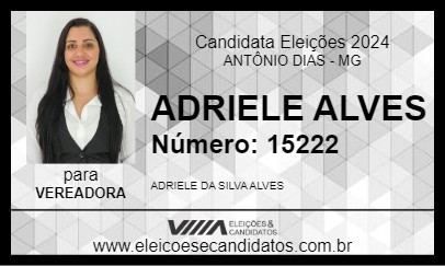 Candidato ADRIELE ALVES 2024 - ANTÔNIO DIAS - Eleições